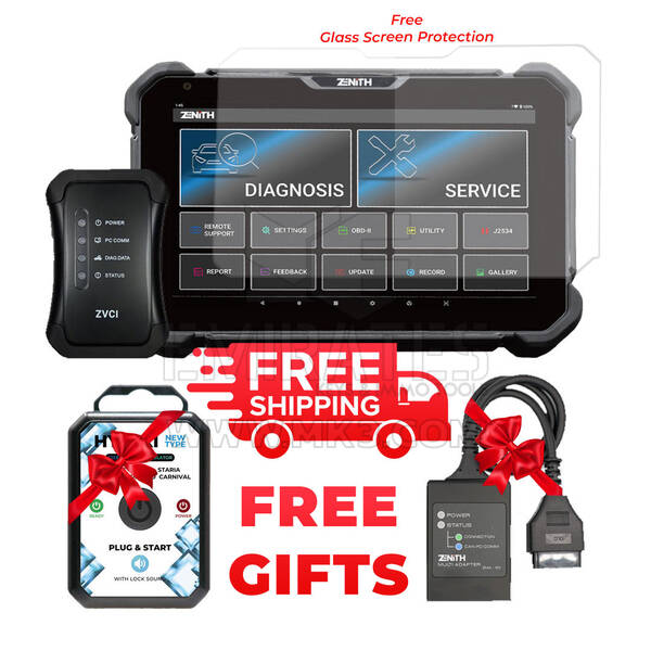 Zenith Z7 Lite Device Diagnostic Tool With Free ( ZMA-101 Multi-Adapter + Hyundai Kia Steering Lock Emulator )