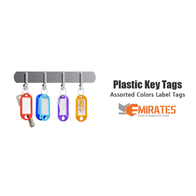 Targhette identificative in plastica per chiavi, 8 colori
