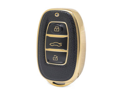 Funda de cuero Nano Gold para Hongqi Key 3B negro HQ-C13J | MK3