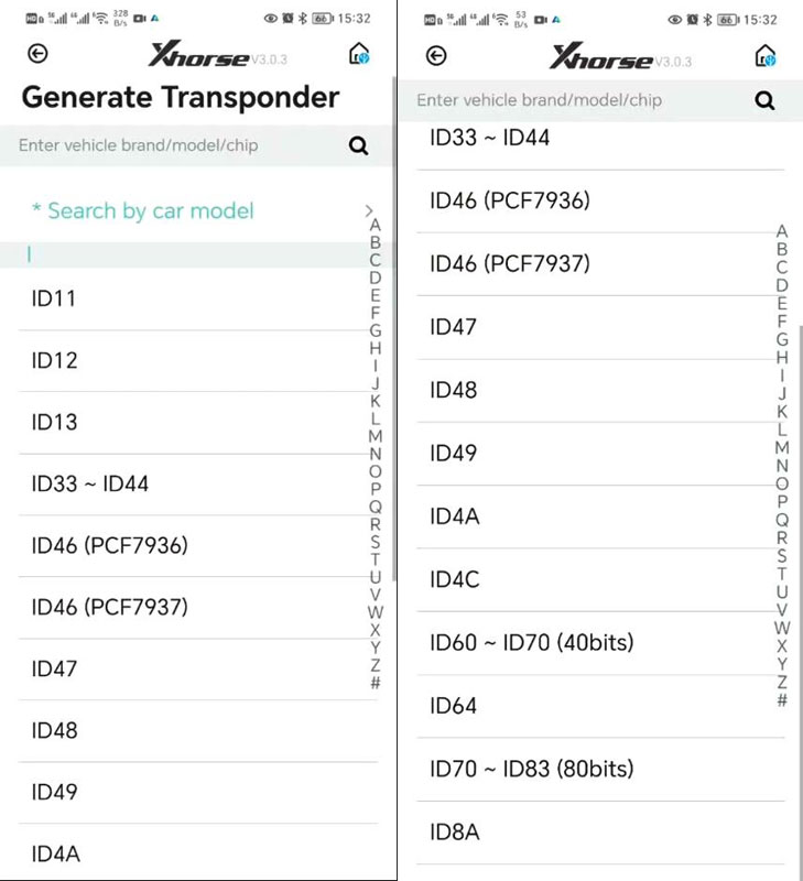 xhorse key tool lite genera transponder