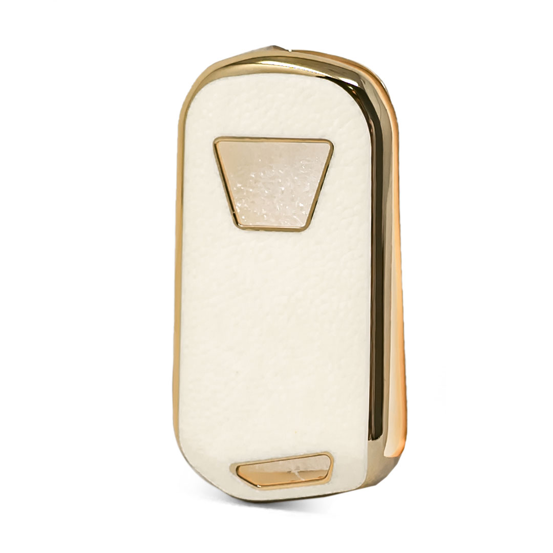 Cover in pelle Nano Gold per Mahindra Flip Key 3B Bianca MHD-A13J