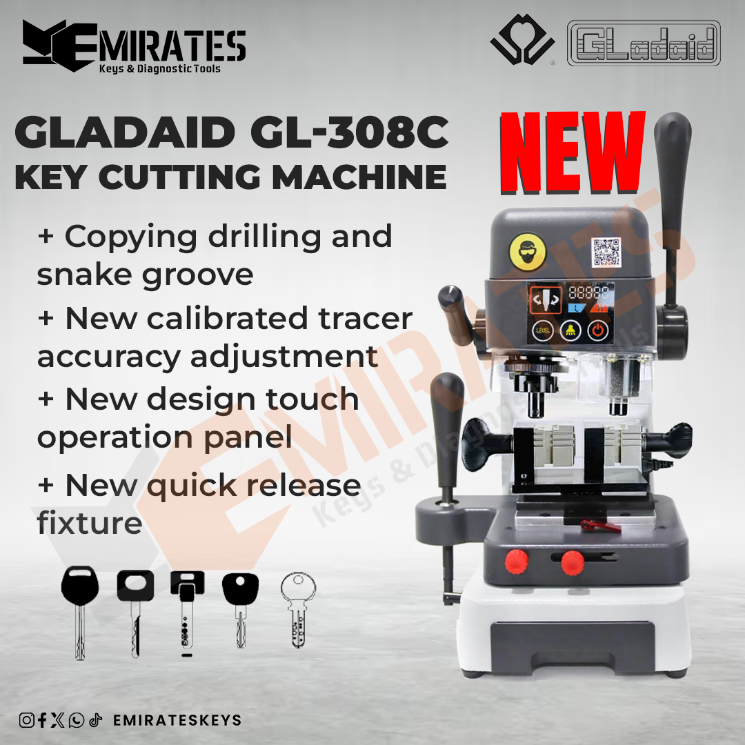 Nuevo GLADAID GL-1089-W Taiwán Duplicación de llaves de corte La abrazadera de llave multifuncional se puede utilizar para llaves de hoyuelos planas comunes y llaves de corte de perfil/serpiente como KABA, KESO y Benz.