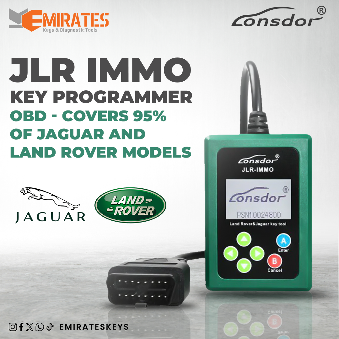 Nuevo Lonsdor - Programador de llaves IMMO JLR - OBD - Cubre el 95% de los modelos Jaguar y Land Rover | Cayos de los Emiratos