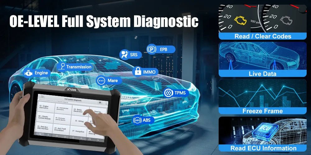 Diagnostic complet du système avec tampons xtool x100