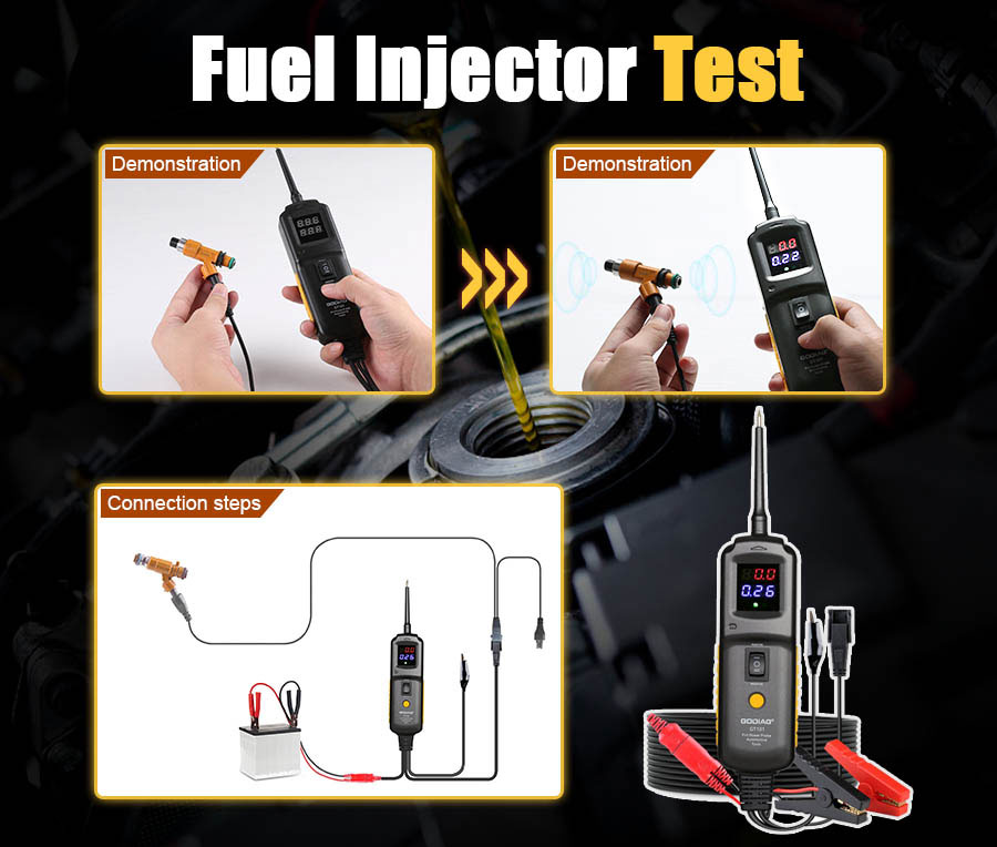 Prueba del inyector de combustible Godiag GT101