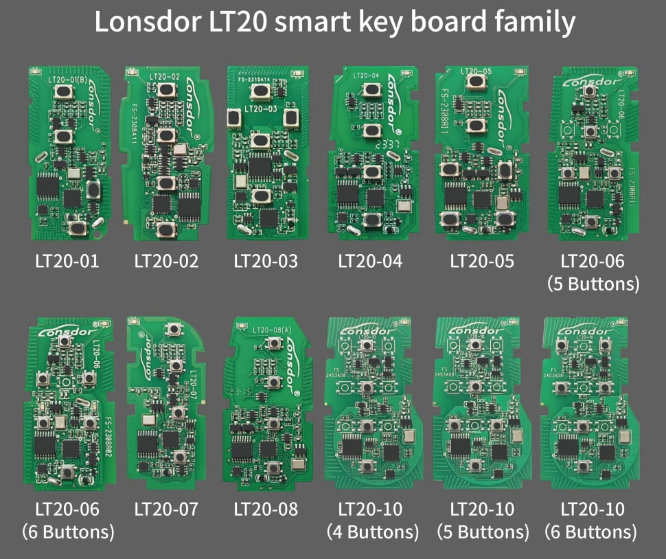 Lonsdor LT20 Series LT20-01/02/03/04/05/06/07/08/10 8A+4D Llave inteligente universal