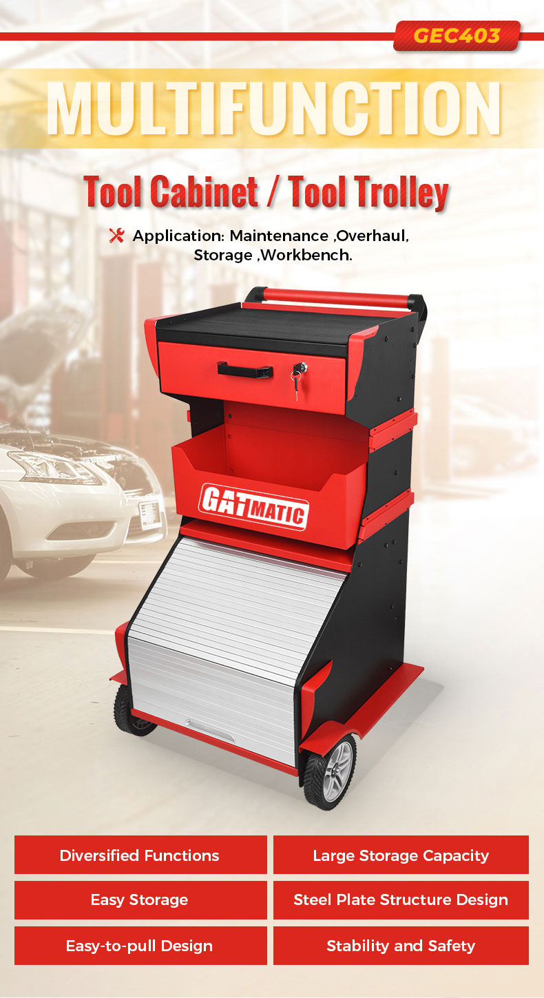 New GATmatic GEC403 Multi-functional Tool Trolley with New Appearance Is A Portable Storage Unit That Is Designed To Keep All Your Tools Organized | Emirates Keys