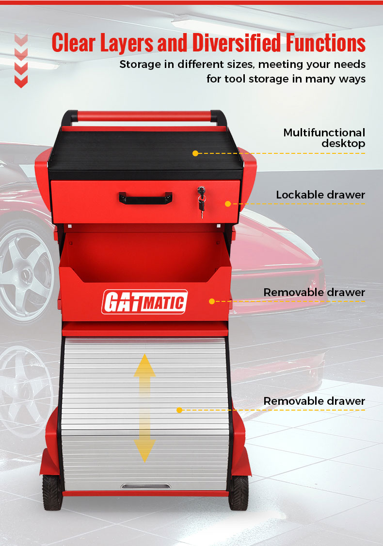 New GATmatic GEC403 Multi-functional Tool Trolley with New Appearance Is A Portable Storage Unit That Is Designed To Keep All Your Tools Organized | Emirates Keys