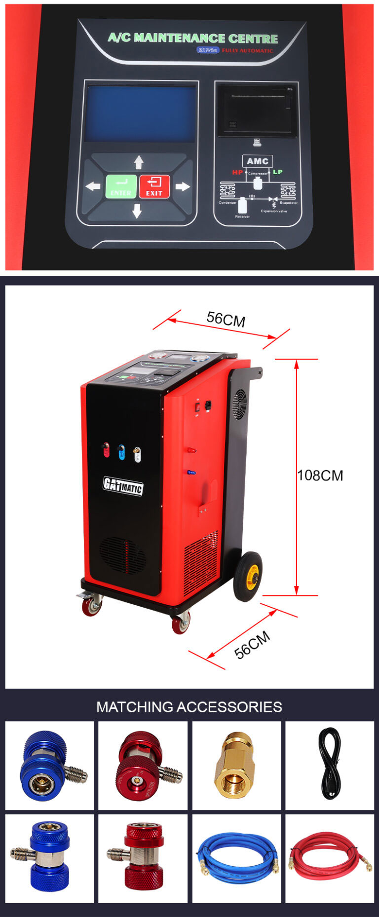 GATmatic GM-720A Auto R134a Refrigerant Recharge Machine Is A Fully Automatic AC Service Machine And Makes The Entire Recharge, Recovery, And Recycling Process Quick And Easy | Emirates Keys