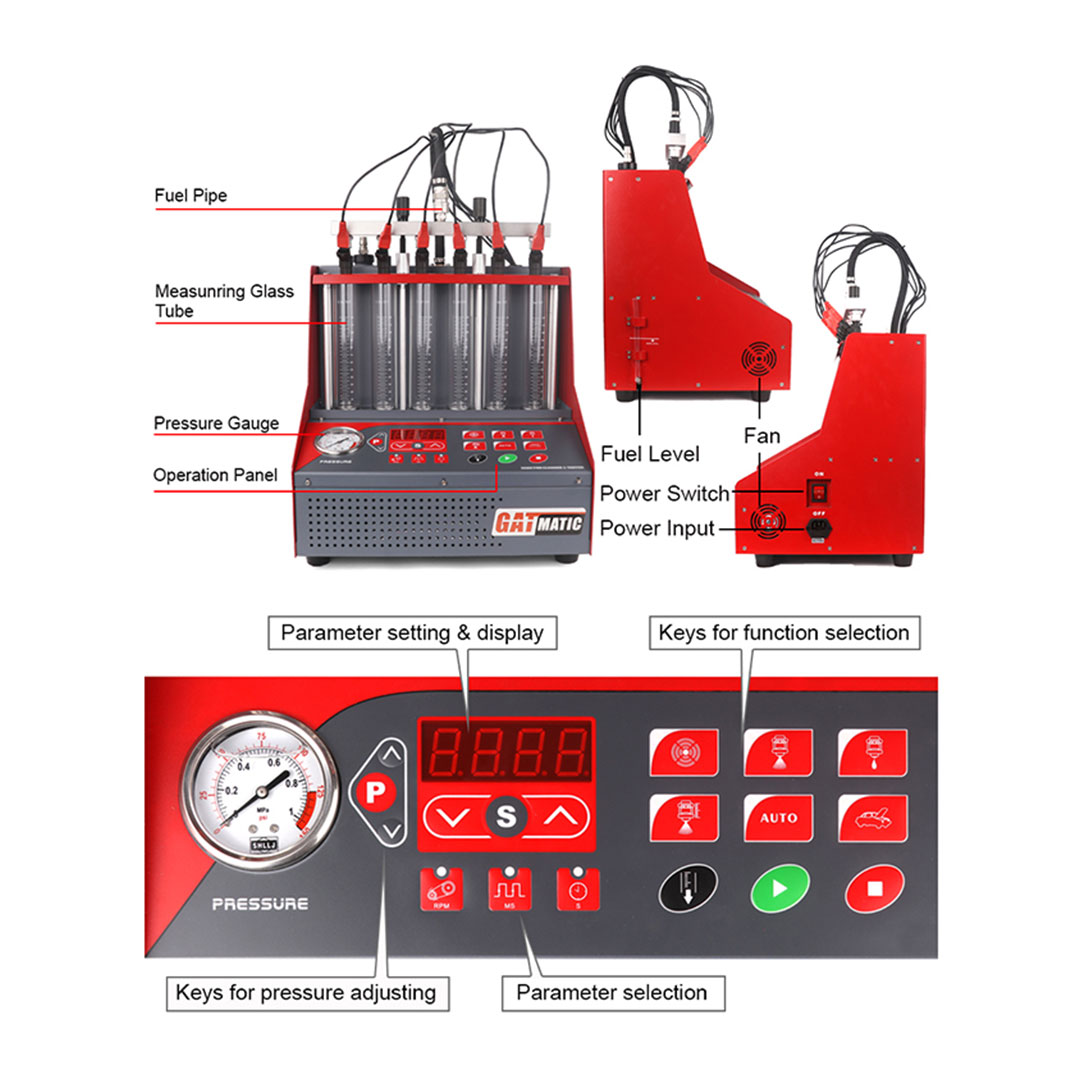 New GATmatic GI600 Injector Cleaner 4 Cylinder Combines The Ultrasonic Cleaning Technology With Microprocessor Hydraulic Control Cleaning Detection Technology | Emirates Keys