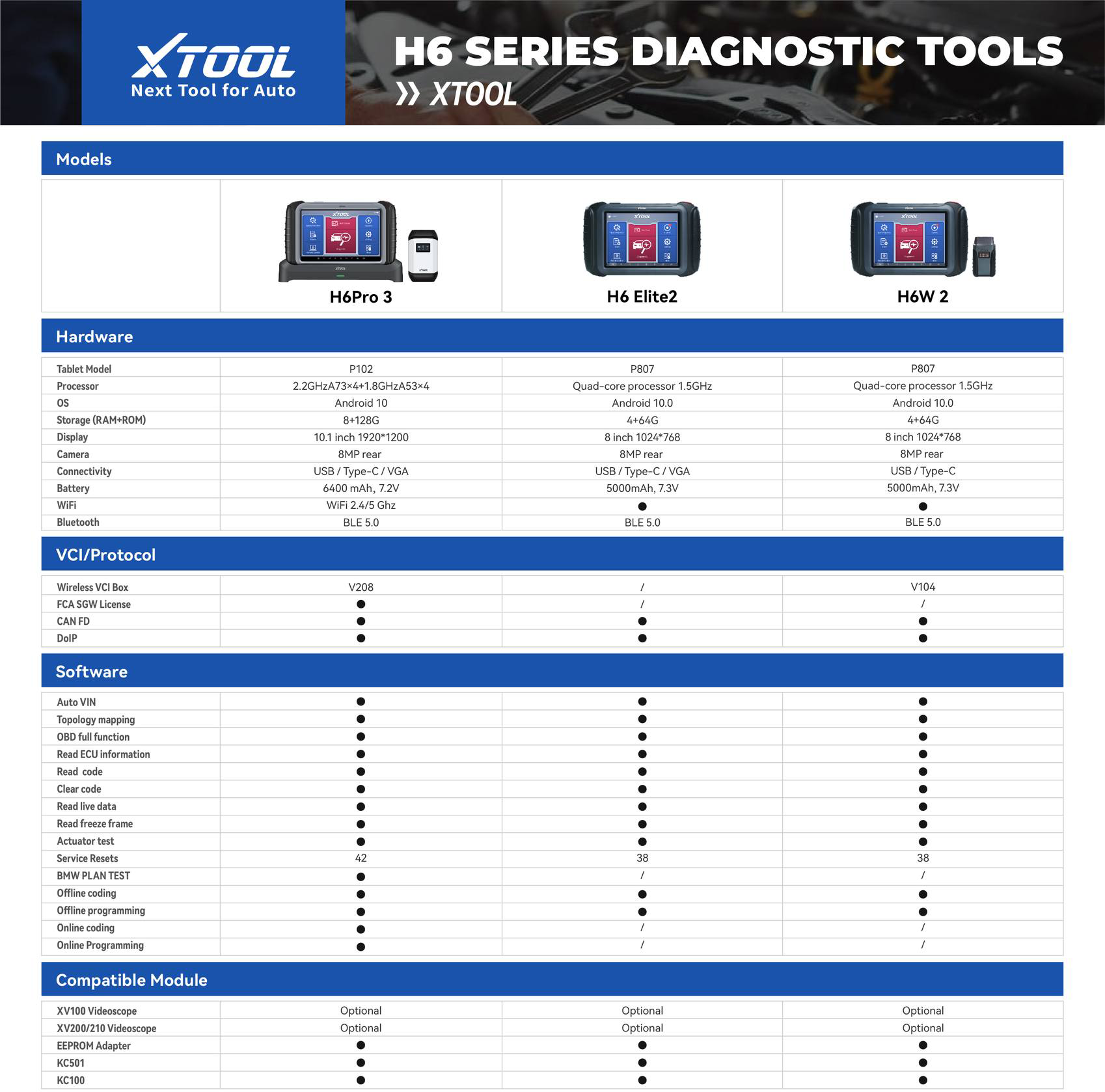 Xtool H6 Series Diagnostic Tools