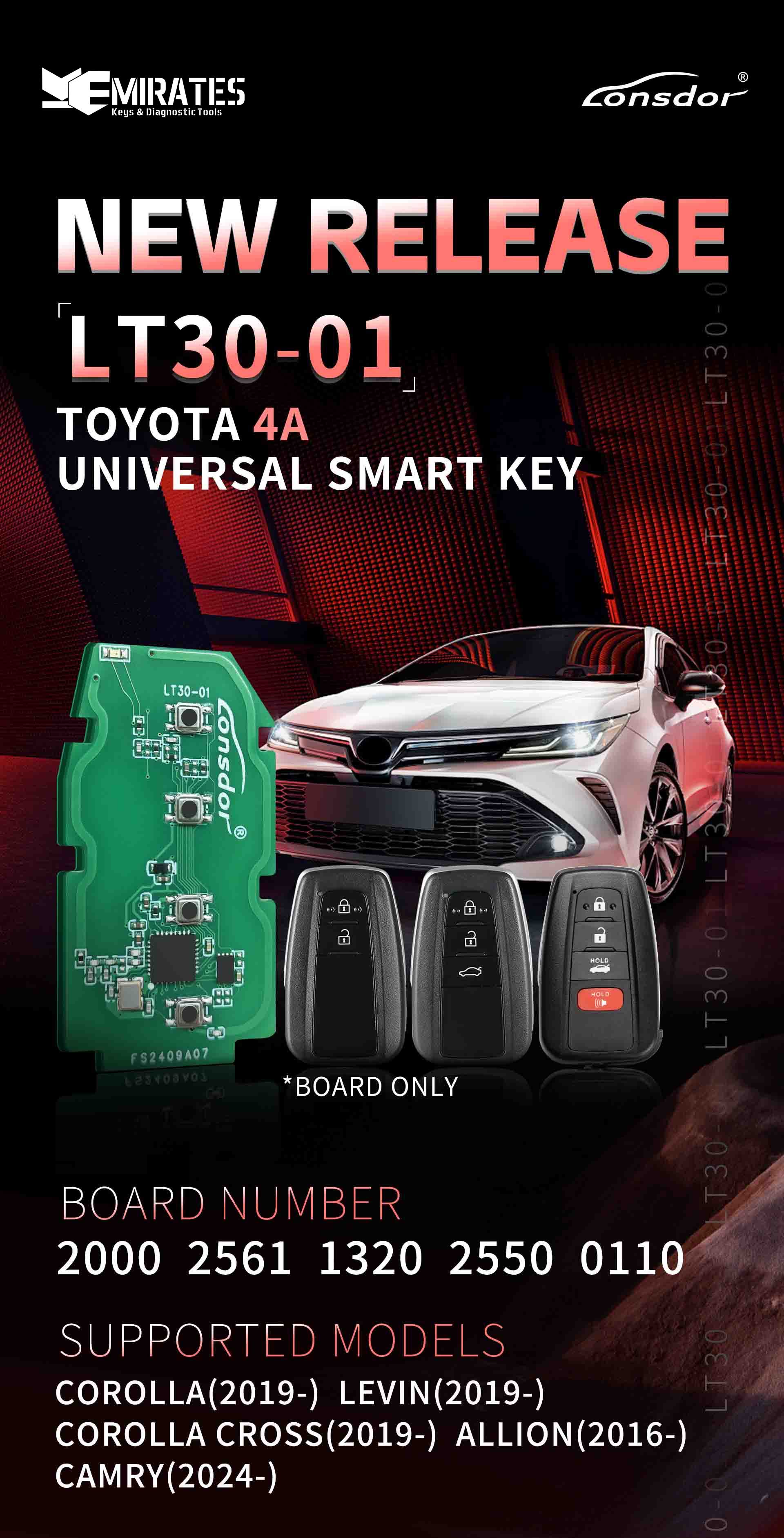 Lonsdor LT30-01 Clé intelligente universelle Toyota 4A