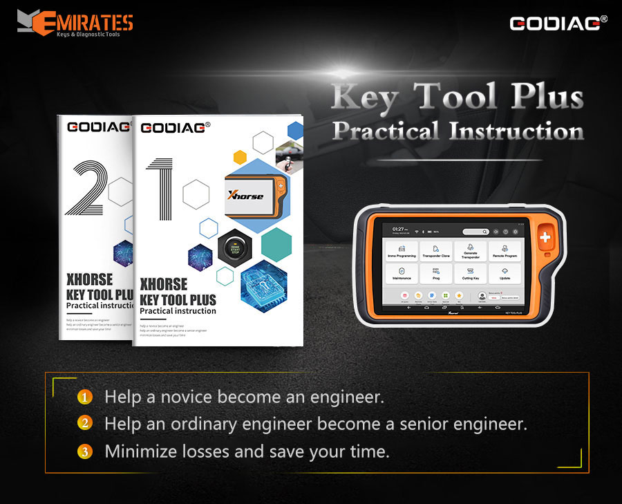 New GODIAG Key Tool Plus Practical Instruction 1&2 Two Books for Locksmith and Vehicle Maintenance Engineer | Emirates Keys