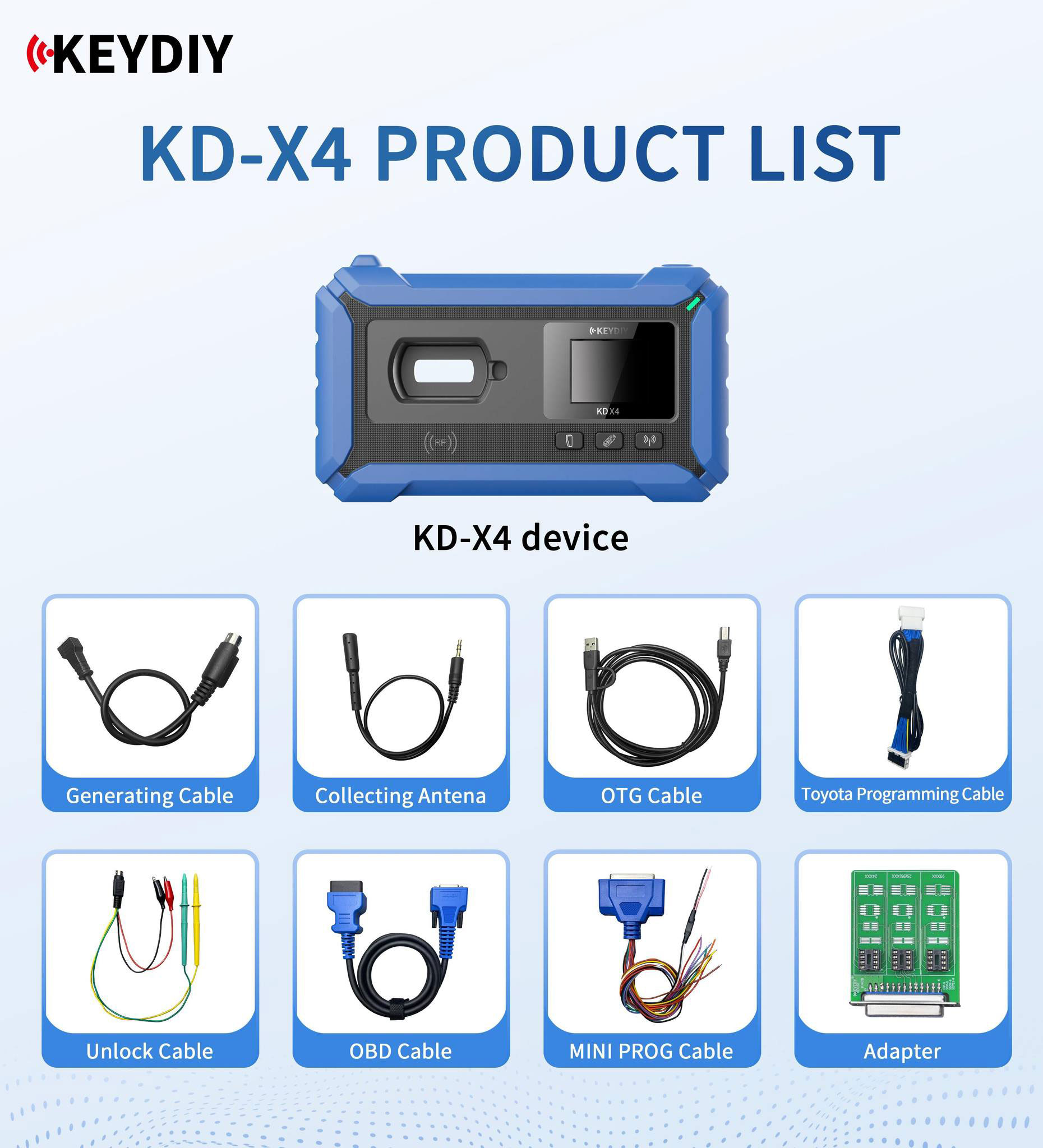 KEYDIY KD-X4 Ferramenta universal de chaveiro Dispositivo profissional que integra reconhecimento, geração, cópia, programação e correspondência | Emirates Keys