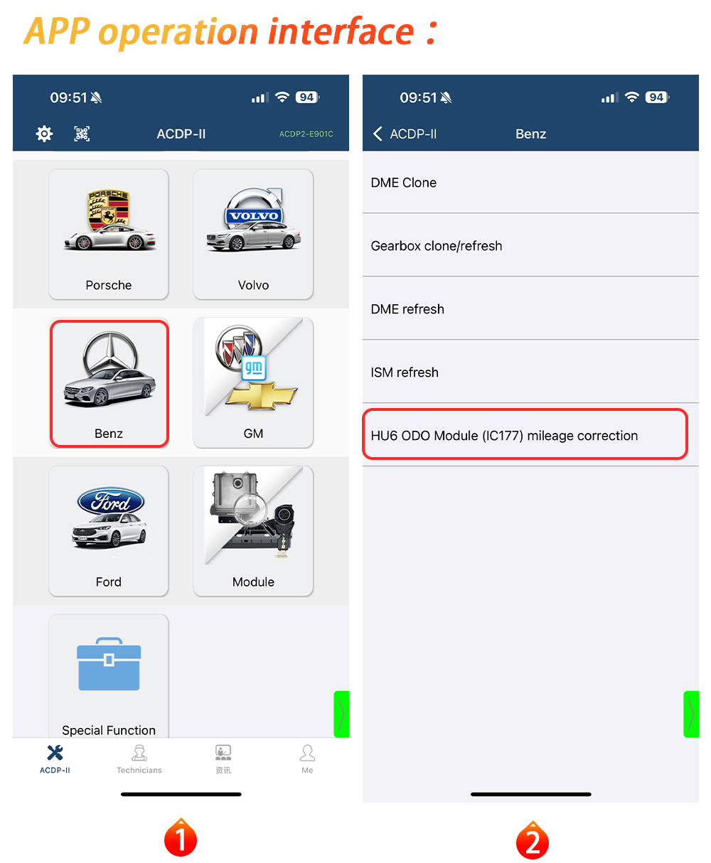 New Yanhua ACDP Module 37 MB HU6 Instrument Module (IC177) Mileage Correction with License A103 | Emirates Keys