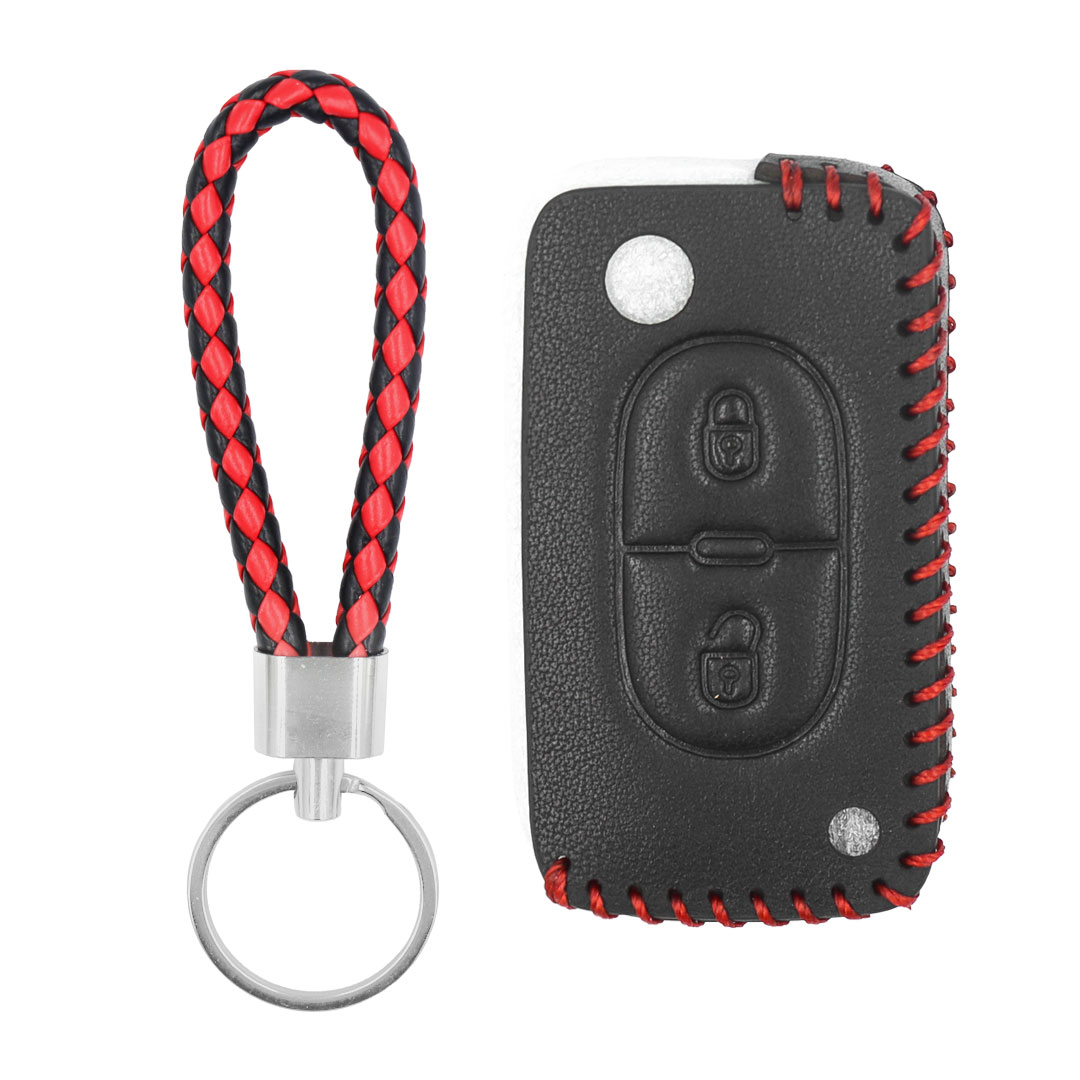 Leather key fob cover case fit for Opel, Citroen, Peugeot P2 remote key