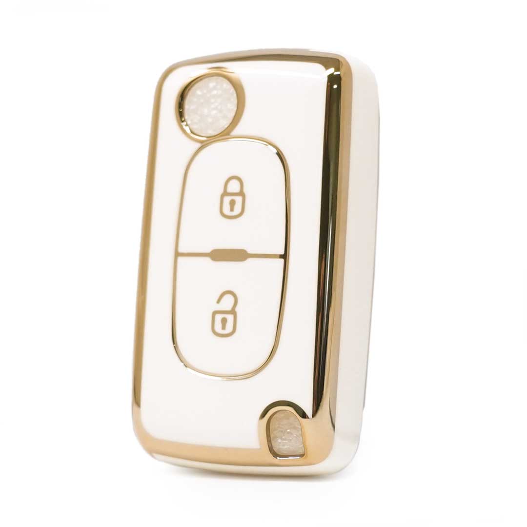  Car 2 Buttons Remote Flip Key Shell Case, for Peugeot