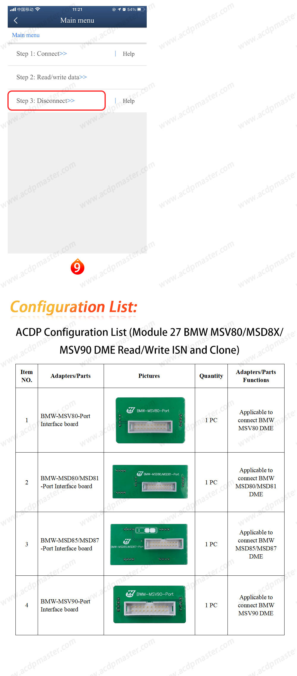 Yeni Yanhua ACDP Seti Modülü 27 BMW MSV80/MSD8X/MSV90 DME Okuma/Yazma ISN ve Klonlama Desteklenen DME Türleri: Continental, SIEMENS | Emirates Anahtarları