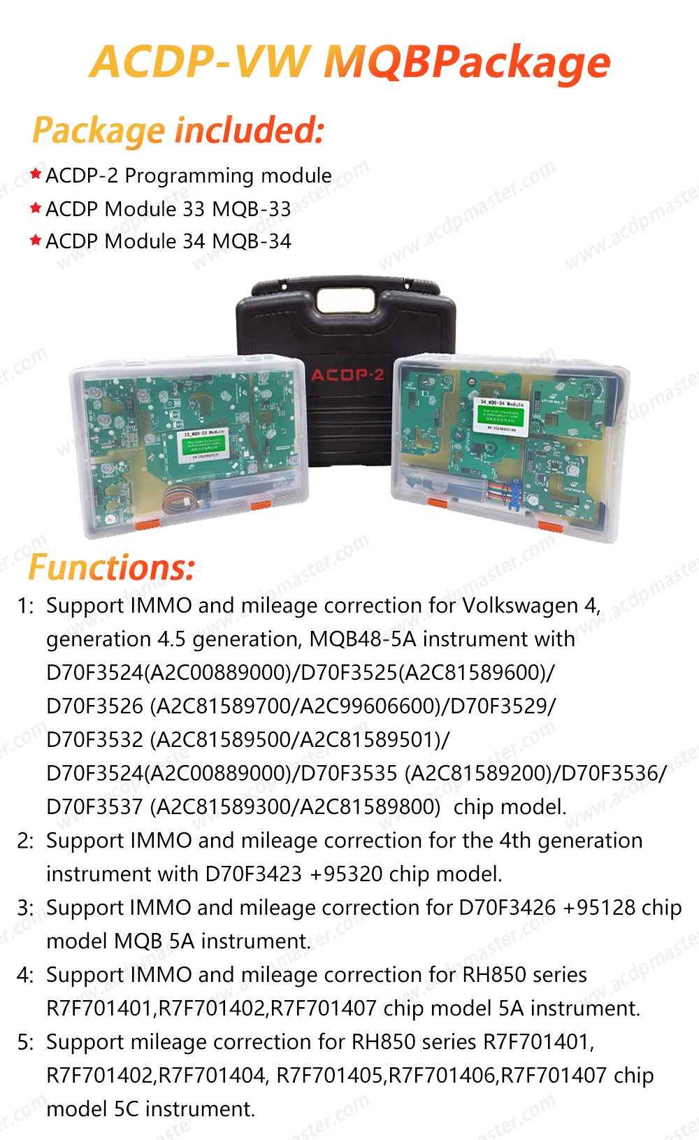 Yanhua ACDP VW MQB 48/49 5A/5C Package ( Yanhua Mini ACDP 2 Key Programming Master Basic + ACDP Module 34, VW MQB34 + ACDP MQB48 Module 33 )  | Emirates Keys