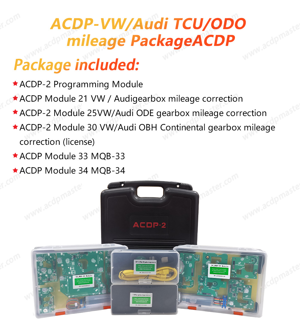 YanhuaACDP VW / Audi TCU / ODO Mileage Package  ( ACDP-2 Programming Module+Module 21+Module 25+Module 30+Module 33+Module 34 )  | Emirates Keys