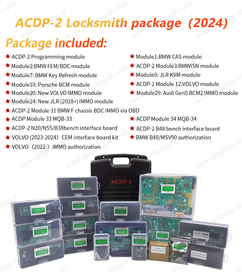 Yanhua ACDP 2  Locksmith Package  ( ACDP-2 Programming Module+Module1+Module2+Module3+Module7+Module9+Module10+Module12+Module20+Module29+Module24+Module31+Module33 )  | Emirates Keys